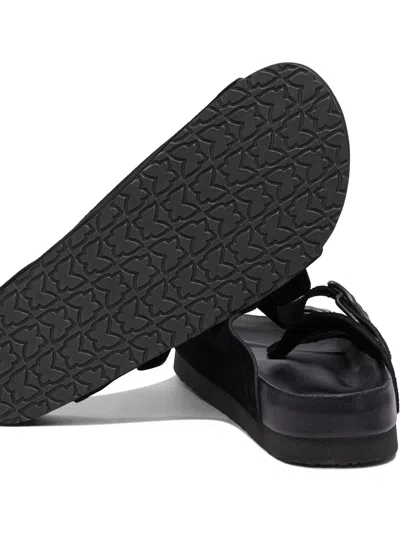 Needles Perforated Open Toe Flat Sole Sandals In Black