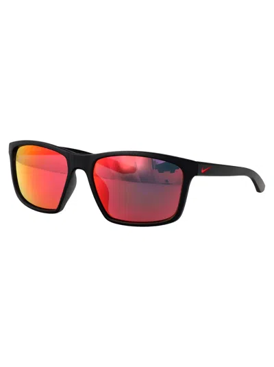 Nike Matte Black/grey/infrared Acetate Sunglasses In Black