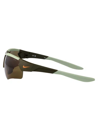 Nike Cloak Duo E Rectangle Frame Sunglasses In Gold