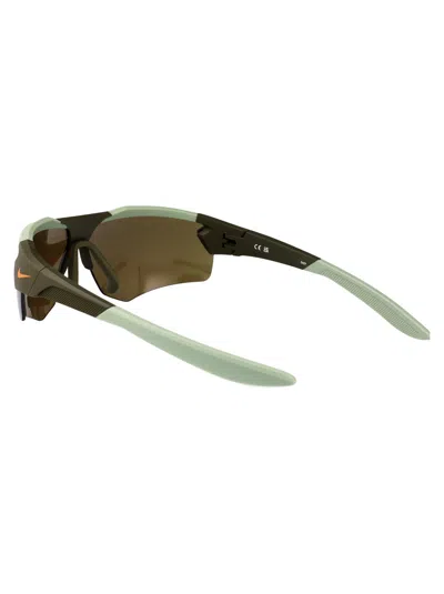 Nike Cloak Duo E Rectangle Frame Sunglasses In Gold