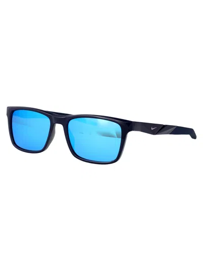 Nike Navy / Polar Blue Mirror Acetate Sunglasses In Blue