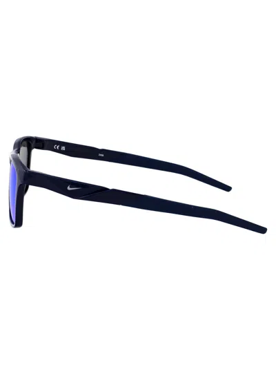 Nike Navy / Polar Blue Mirror Acetate Sunglasses In Blue