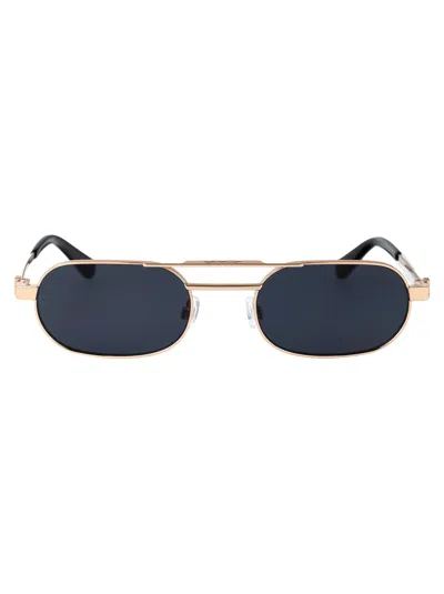 Off-white Gold Dark Grey Metal Sunglasses