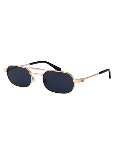 Off-white Gold Dark Grey Metal Sunglasses
