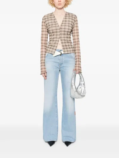 Off-white Logo Straight Jeans In Blue
