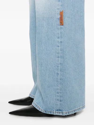 Off-white Logo Straight Jeans In Blue