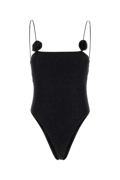 Oseree Swimsuit Knitwear Floral Embellishments In Black