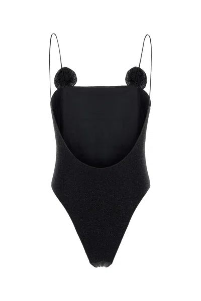 Oseree Swimsuit Knitwear Floral Embellishments In Black