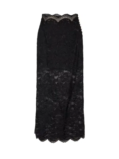 Rabanne Lace Cropped Midi Skirt