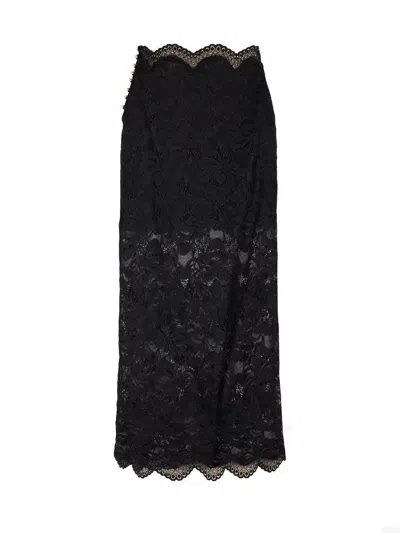 Rabanne Lace Cropped Midi Skirt