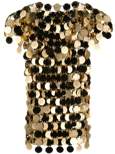 Rabanne Gold Sequins Top In Gold