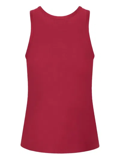 Rabanne Stretch Viscose Top Metal Embellishments In Red