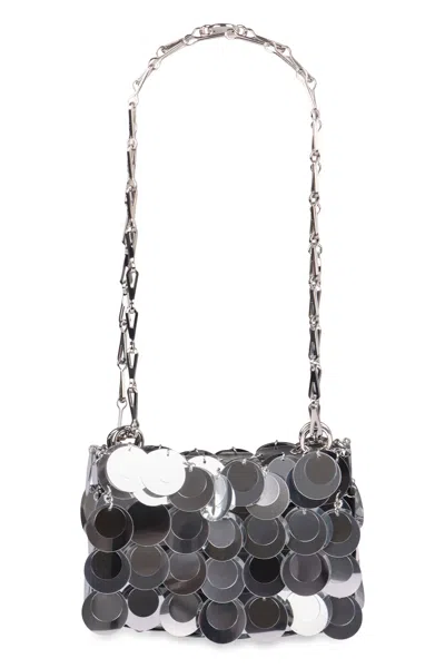 Rabanne Sparkles Discs Nano Bag In Silver