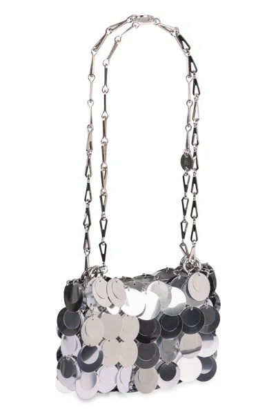 Rabanne Sparkles Discs Nano Bag In Silver