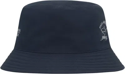 Paul & Shark Stitched Wide Brim Hat In Blue