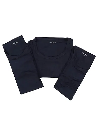 Paul Smith 3-pack Crew Neck T-shirts For Men In Blue