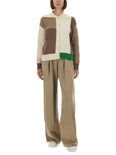 Paul Smith Knitwear With Ribbed Cuffs And Patch Pocket In Brown