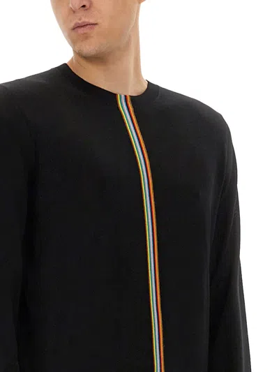 Paul Smith Merino Wool Jersey With Striped Detailing