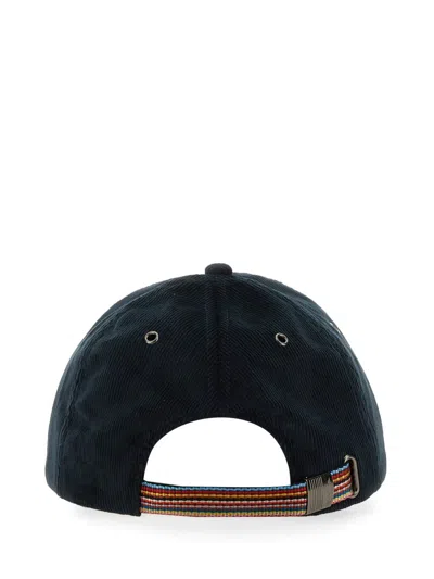Paul Smith Soft Cotton Blend Cap With Textured Corduroy Finish In Green