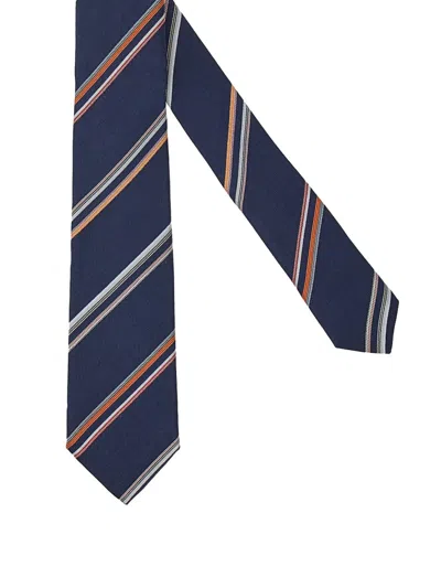 Paul Smith "two Stripe" Tie In Blue