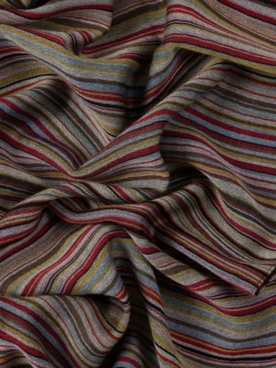 Paul Smith Men Signature Stripe Wool And Silk Scarf In Multi