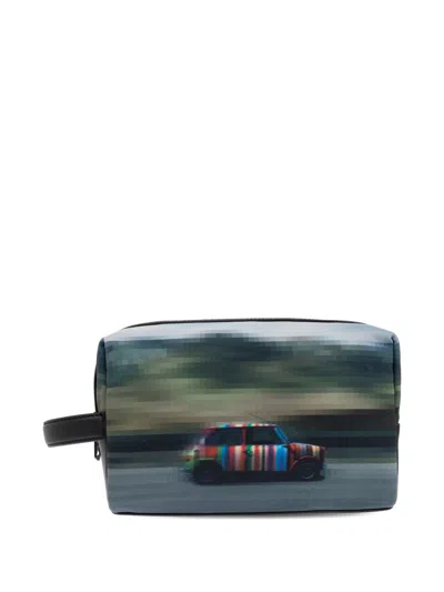 Paul Smith Cosmetic Bag With Colorful Print In Blue