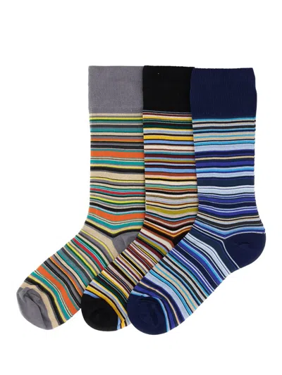 Paul Smith Set Of Three Multicolor Socks In Multi