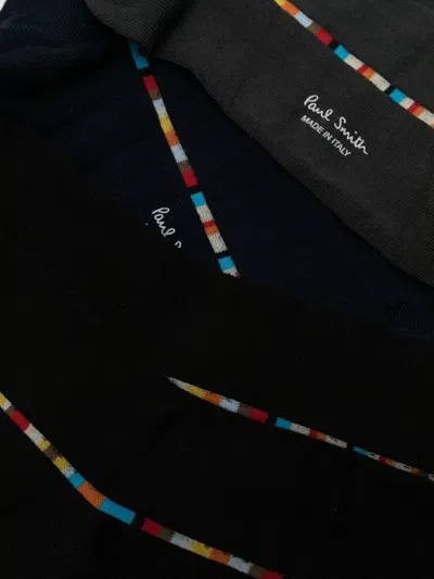 Paul Smith Men Printed Socks - 3 Pack In Black