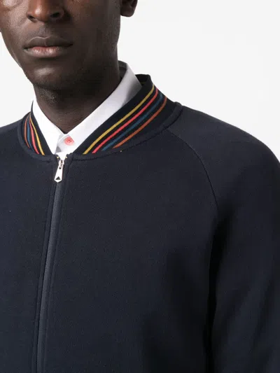 Paul Smith Cotton Sweatshirt With Zip And Baseball Collar