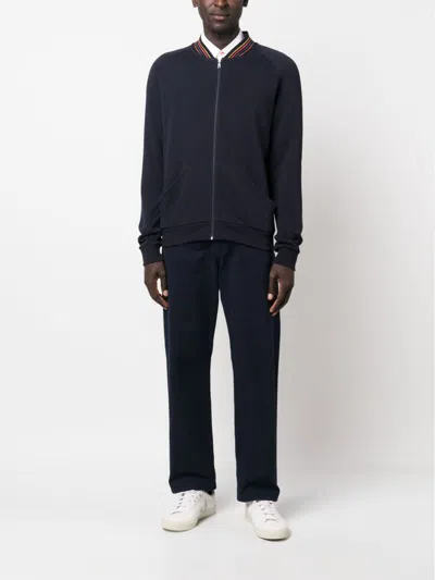 Paul Smith Cotton Sweatshirt With Zip And Baseball Collar