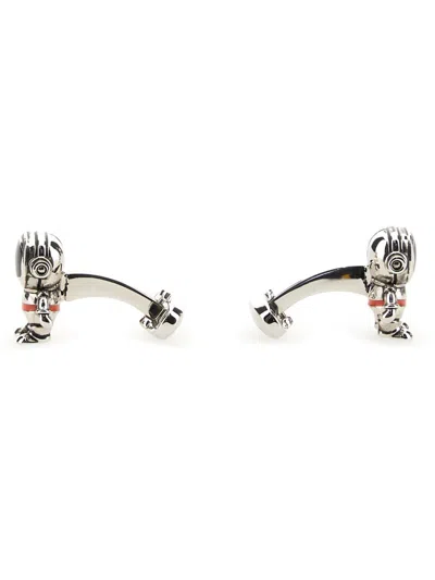 Paul Smith Silver Cufflinks In Copper Zinc In Black