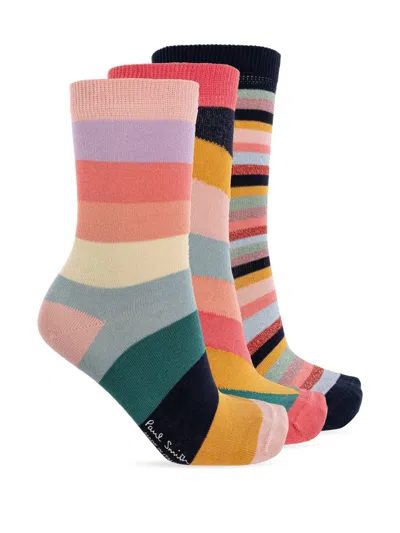 Paul Smith Women Swirl Socks - 3 Pack In Multi