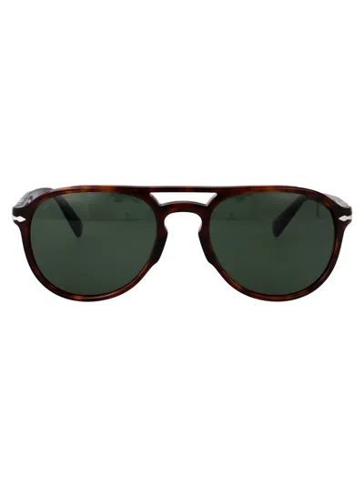 Persol Havana Acetate Sunglasses In Black