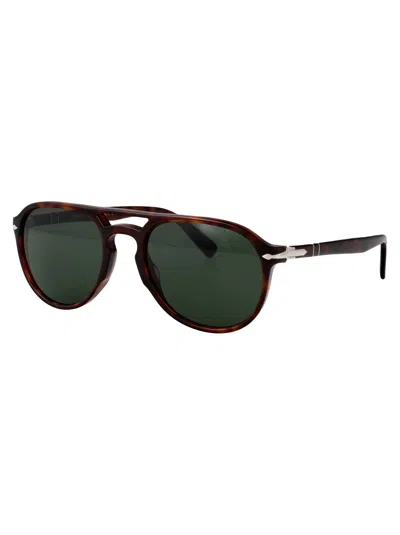 Persol Havana Acetate Sunglasses In Black