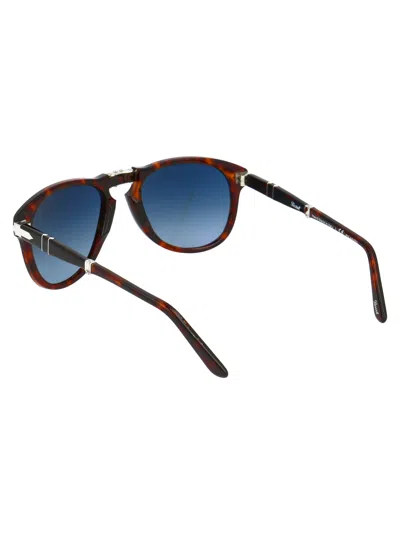 Persol Tortoiseshell Foldable Steve Mcqueen Sunglasses In Blue