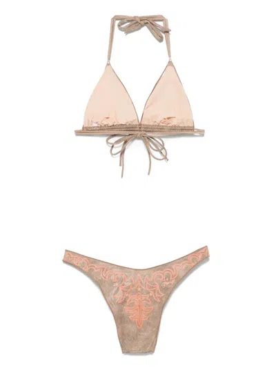 Pin Up Stars Rodeo 3d Triangle Bikini In Multi