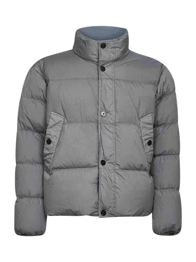 Stone Island Grey Recycled Nylon Reps Down Jacket In Gray