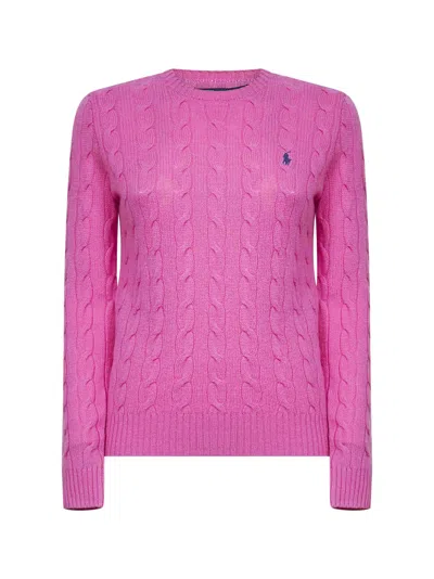 Polo Ralph Lauren Pink Cable Knit Wool And Cashmere Sweater