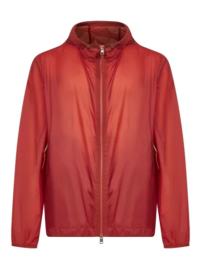 Moncler Genius Orange Hamlin Hooded Windbreaker In Red