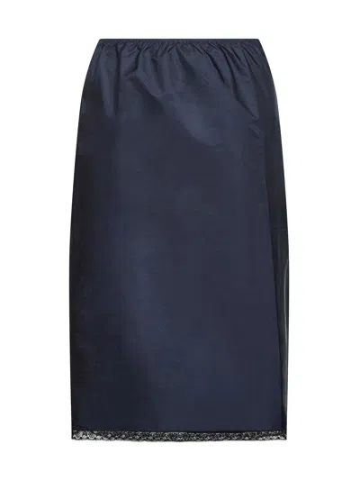 Prada Abbigliamento Blue Lightweight Re-nylon Midi Skirt