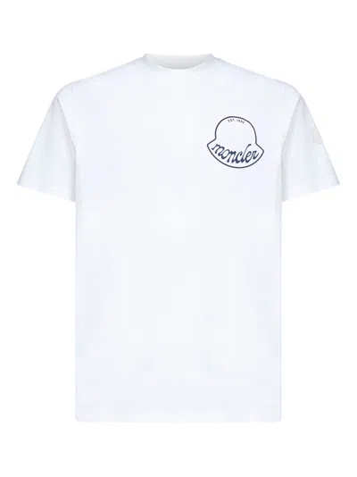 Moncler Printed T-shirt In Cotton In White