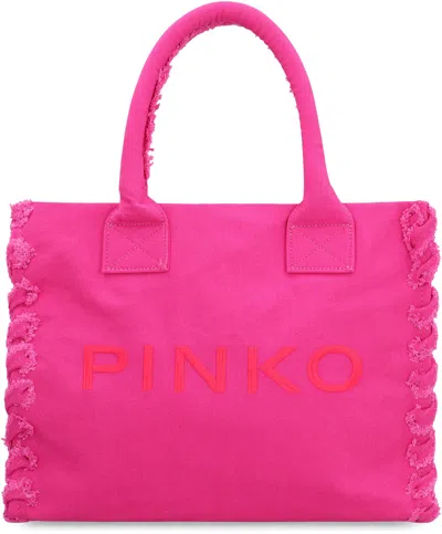 Pinko Beach Shopper Canvas Tote Bag