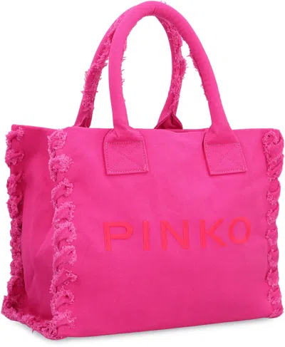Pinko Beach Shopper Canvas Tote Bag