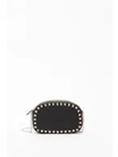 Valentino Borsa A Tracolla Rockstud In Pelle Nera Donna