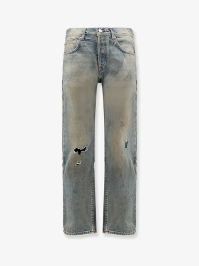 Enfants Riches Deprimes Straight Leg Jeans With Destroyed Effect In Blue