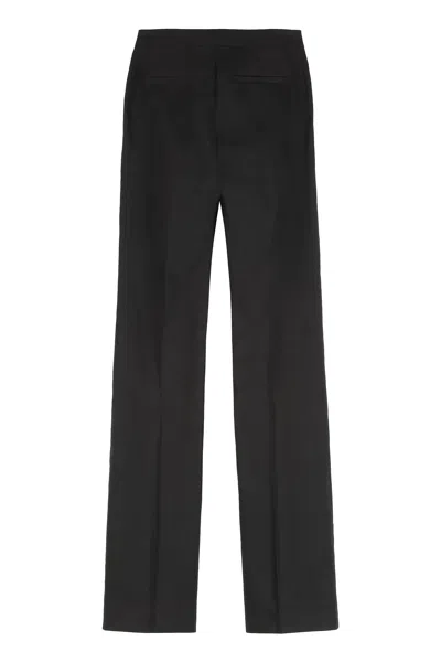 Pinko Flared Trousers With Wide Leg And Pockets In Black