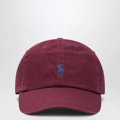 Polo Ralph Lauren Bordeaux Baseball Cap With Logo Embroidery In Cotton Man In Brown
