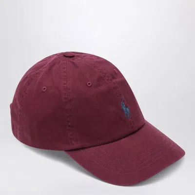 Polo Ralph Lauren Bordeaux Baseball Cap With Logo Embroidery In Cotton Man In Brown