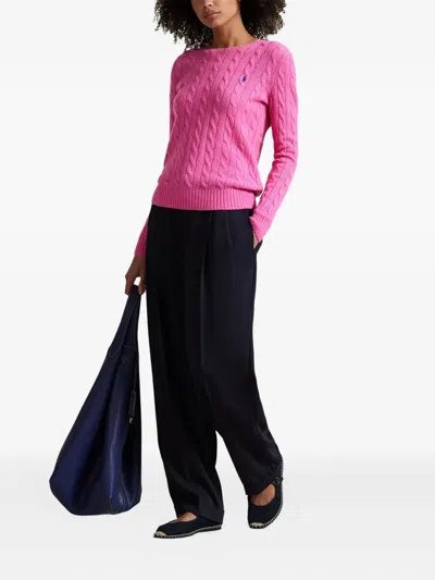 Polo Ralph Lauren Cable Knit Sweater With Round Neckline And Long Sleeves