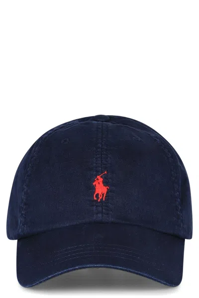 Polo Ralph Lauren Black Baseball Cap With Logo Embroidery In Cotton Man In Black